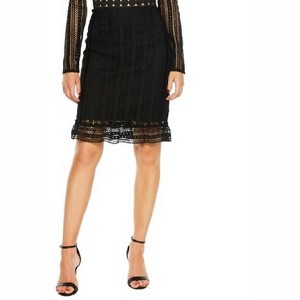 Women's Vivian Lace Long Sleeve Mock Neck Embroidery Dress - BARDOT - 1 of 4