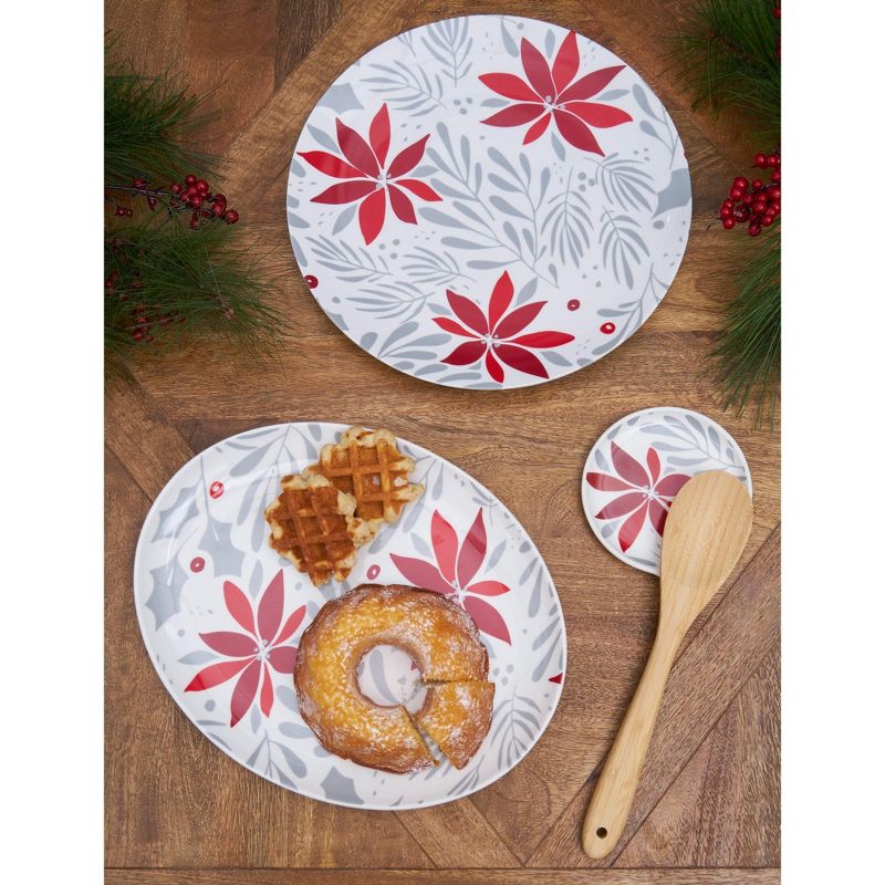 C&F Home Poinsettia Christmas Round Platter, 3 of 6