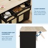 Garvee Rolling Kitchen Island Table on Wheels with Drop Leaf, Tilt Out Trash Can Cabinet, Storage Cabinet, Drawer, Spice Rack, Kitchen Cart - 4 of 4