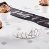Blue Panda 40th Birthday Sash and Tiara for Women, Forty and Fabulous Party Decorations (Black Satin) - 3 of 4
