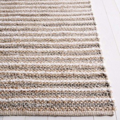 Cape Cod CAP151 Handmade Woven Area Rug - Natural/Green - 8' X 10' - Safavieh