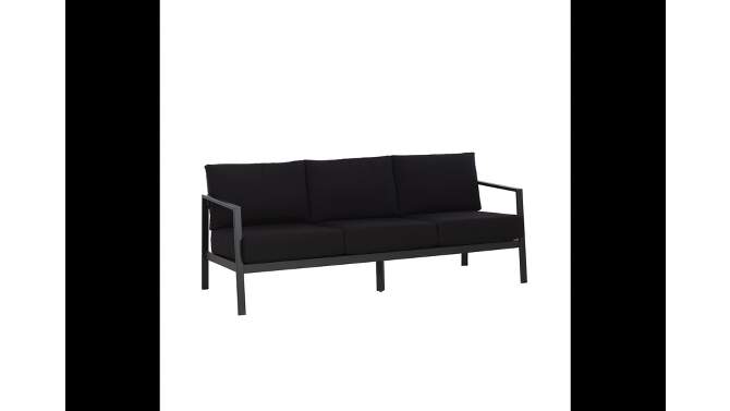 Linon Lark Aluminum Three Seater Sofa Black, 2 of 16, play video