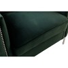 Velvet Chair with Nailhead Trim, Button Tufted and Throw Pillow for Living Room - 3 of 4