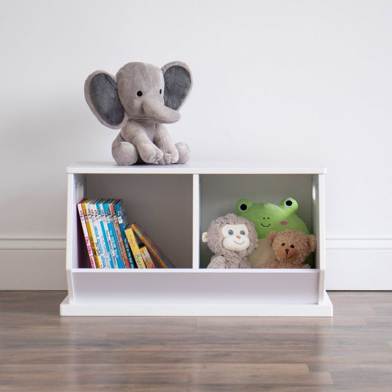 Wood Toy Storage Cubby and Kids&#39; Bookcase White - Humble Crew, 6 of 8