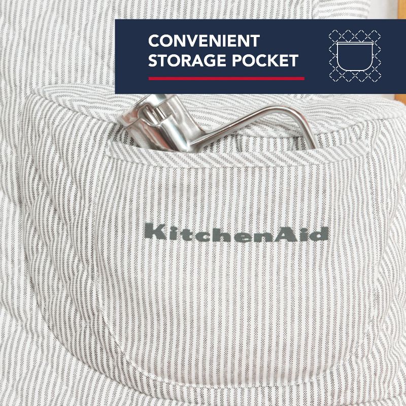 KitchenAid Fitted Tilt-Head Ticking Stripe Stand Mixer Cover with Storage Pocket, 4 of 11