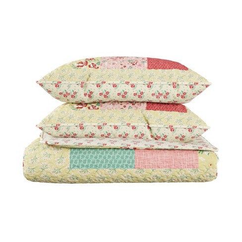 Tazmin Microfiber Floral Quilt Set