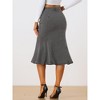 INSPIRE CHIC Women's High Waist Fishtail Ruffle Denim Jean Skirt - 4 of 4