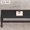 3 Piece Dining Table Set for 4 with Space-Saving Benches, Tabletop, Steel Frame, Modern Farmhouse Kitchen Table for Small Spaces - 4 of 4