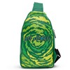 Rick and Morty Bag, Sling, Rick and Morty Get Schwifty Portal Pose Greens, Bounding, Vegan Leather - 3 of 4