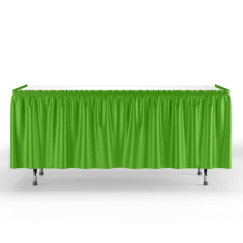 Crown Display 6 pack Disposable Plastic Tableskirts - 29" x 14 Ft ruffled Table Skirt with Adhesive Strip - 6 Count, 1 of 8