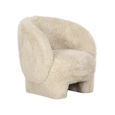 Kiki Vegan Shearling Accent Chair Natural 28"W x 29"D x 31"H