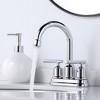 WOWOW 4 in. Centerset Double Handle High Arc Bathroom Faucet with Drain Kit Included - 3 of 4