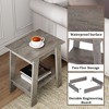 End Table,  Small Wooden Side Table, Night Stand with 2-Tier Storage Shelf, Nightstand, Sofa Table for Small Space, Bedroom, Living Room, Rustic Gray - 4 of 4