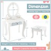 Costway Kids Vanity Set Makeup Table & Chair Sweet Accessories Included Storage Drawer - 3 of 4