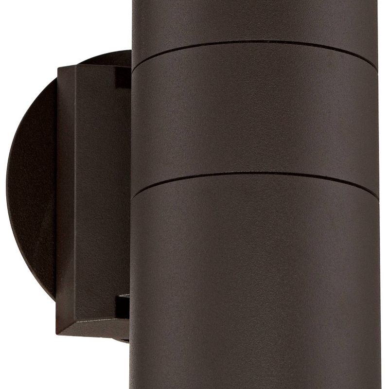 Possini Euro Design Ellis Outdoor Wall Light Fixtures Set of 2 Bronze Cylinder Up Down 11 3/4" for Post Exterior Barn Deck House Porch Yard Patio, 3 of 9