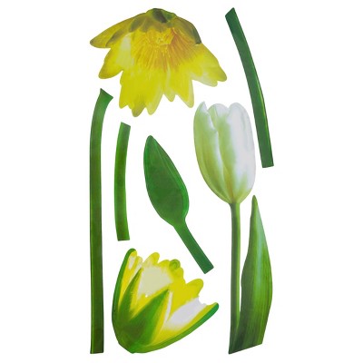 Slickblue Lovely Flowers Wall Decals – Brighten Your Home with Floral Vinyl Stickers 13x23.5 inch