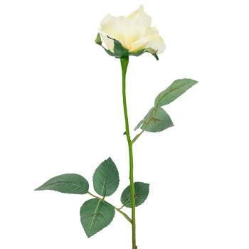 Allstate Floral 22" Long Stem Blooming Vanilla Rose Artificial Floral Silk Pick