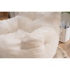 ORRD Teddy Fabric Bean Bag Chair with Ergonomic Backrest, Tufted Memory Foam Lounger for Adults & Teens，Ivory - 4 of 4