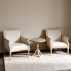 Racxily French Accent Chair Traditional Wood Frame Linen Upholstery Distressed Finish Home Decor, Singel - 3 of 4