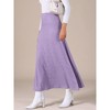 INSPIRE CHIC Women's High Waisted Solid Stretch Comfy Stylish Flowy Flare Casual Maxi Skirts - 2 of 4