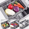 LunaLulinlk Extendable Dish Drying Rack, Over the Sink Drying Rack, Kitchen Drainage Tray and Fruit Drain Rustproof Stainless Steel-Black - 4 of 4