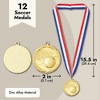 Juvale 12 Pack Soccer Award Medals Adults - Durable Red, White, and Blue 15.5" Ribbon (2 In, Metal, Gold) - 4 of 4