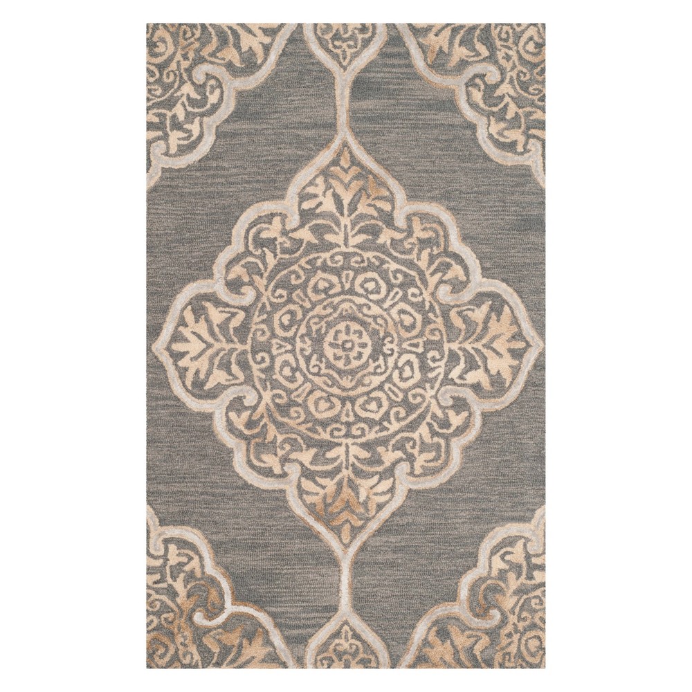 3'x5' Medallion Tufted Accent Rug Slate/Beige - Safavieh