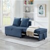 72'' Polyester Upholstered 4-in-1 Convertible Sleeper Sofa Bed with Reclining Backrest and Solid Wood Frame - 2 of 4