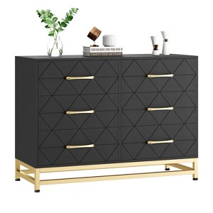 6 Drawers Dresser for Bedroom, TV Stand Dressers Chest of Drawers for Living Room Hallway Entryway - 1 of 4