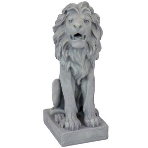 Sunnydaze Outdoor Concrete Noble Beast Sitting Lion Patio Lawn and Garden Decorative Sculpture - 30" - 1 of 4
