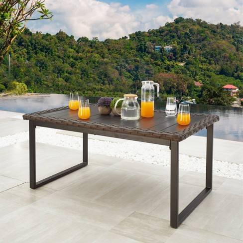 Woven patio online table