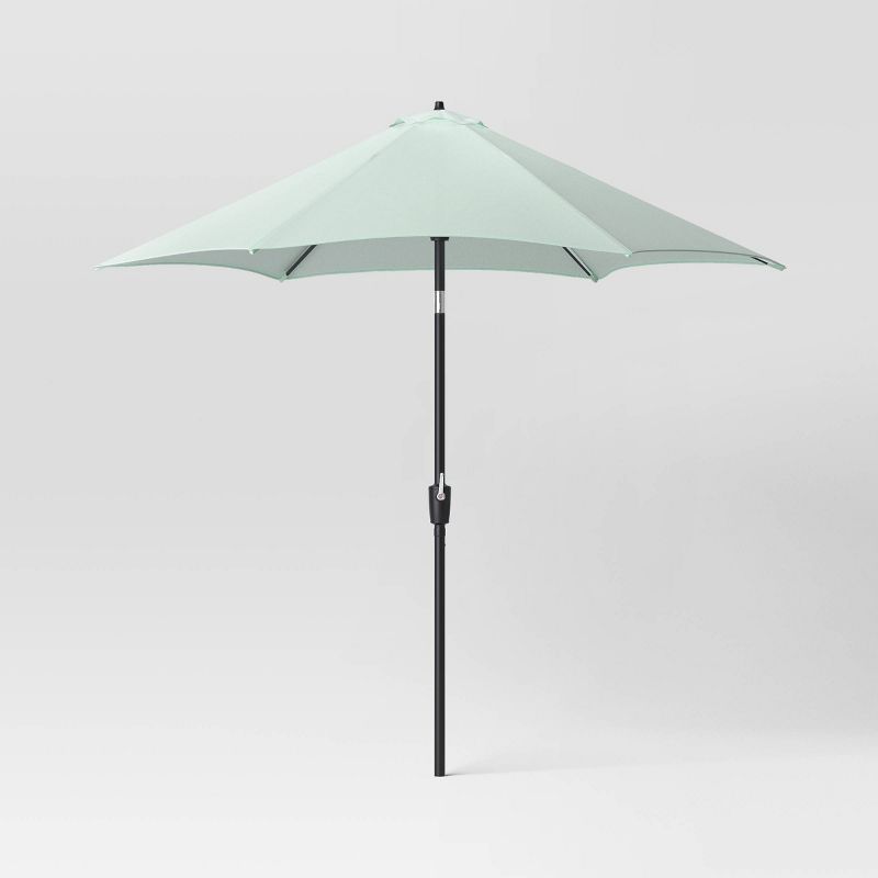 9' Round Outdoor Patio Market Umbrella with Black Pole - Threshold™, 1 of 8