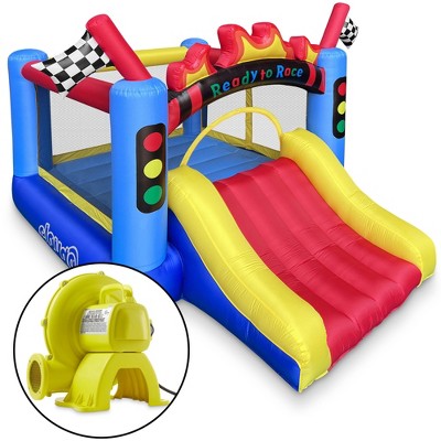 Cloud 9 Race Car Track Inflatable Bounce House with Slide