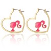 Barbie Head Silhouette Heart Hoop Earring - 3 of 4
