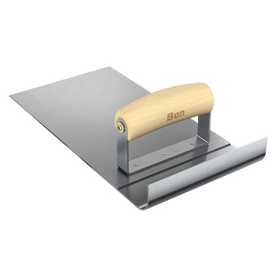 Bon Tool 82-789 Ultra Smooth Base Tool - Stainless Steel 6-inch X 1.5-inch - 3/4-inch Radius 12-inch Lip Wood Handle
