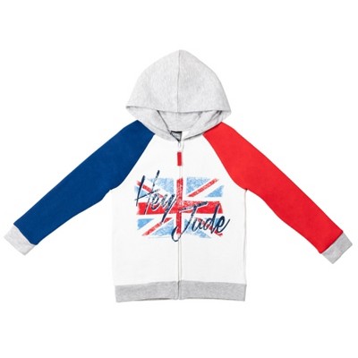 Lyrics by Lennon and McCartney Fleece Zip-Up Hoodie Blue/Gray