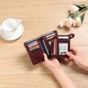 Clotth Small Wallets for Women - RFID Blocking Leather Bifold Double Zipper Wallet,Card Case Purse with 2 ID Windows - 2 of 4