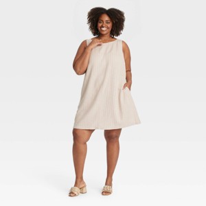 Women's Linen Woven Mini Shift Dress - Ava & Viv™ - 1 of 3