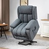 HOMCOM Power Lift Chair for Elderly Big and Tall with Massage, Linen Fabric Upholstered Recliner Sofa Chair with Remote Control, Side Pockets, Gray - 2 of 4
