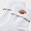 Women's Game Day Embroidered Football Pointelle Bobby Socks with Lettuce Edge Cuff - Wild Fable™ - 3 of 3