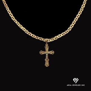 Aria Jeweler inc Chain with Elegant Gold Crucifix - 1 of 4