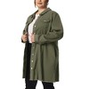 Agnes Orinda Women's Plus Size Stand Collar Buttons Long Sleeve Raw Hem Long Denim Jackets - 2 of 4