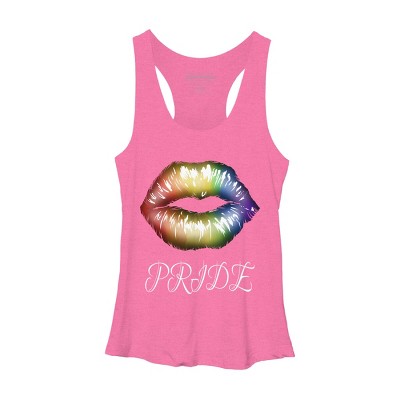 Adult Design By Humans Artistic Pride Rainbow Lips By DaniSpolez Racerback Tank Top