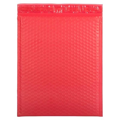 JAM Paper Bubble Padded Mailers w/Peel and Seal Closure 12 x 15.5 Red Matte 31406017