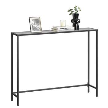 VASAGLE Entryway Table, Console Table, Tempered Glass Tabletop, Modern Sofa Table, Easy Assembly, with Adjustable Feet