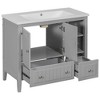 NicBex Bathroom Vanity without Sink/with Sink,Modern Style Bathroom Sink Vanity with 2 Doors and Drawers,36" Bathroom Sink Cabinet,Gray/White - 4 of 4
