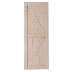 Karl Home 30 in. x 84 in. Unfinished Wood Barn Door Slab - 1 of 4
