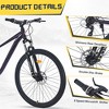 RISOKEYS 27.5 Inch Adult Mountain Bicycle,Wheels Front Suspension Mountain Trail Bike,Steel Frame & 8 Speed Dual Disc Brake for Commuter City, - 4 of 4
