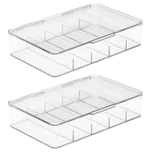 Mdesign Plastic Glasses Storage Organizer Box, 5 Sections, 2 Pack : Target