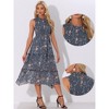 INSPIRE CHIC Women's Sleeveless Floral Ruffles Crew Neck Chiffon Smocked Sundresses - 2 of 4